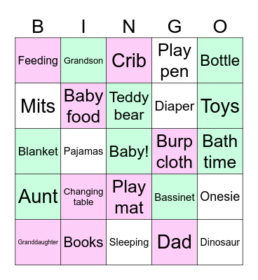 Baby Bingo Card