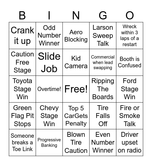 Homestead 2025 Bingo Card