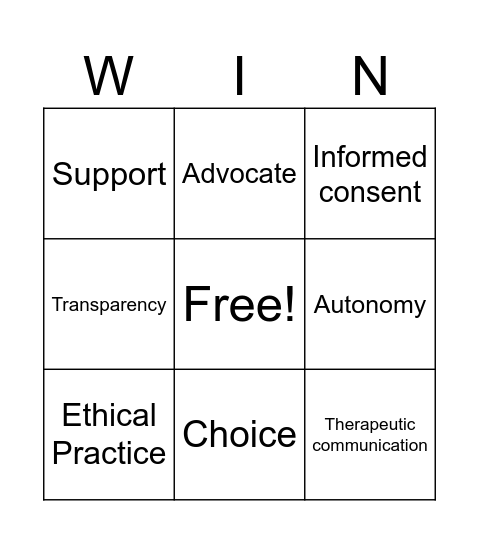 Practicing as a nurse Bingo Card