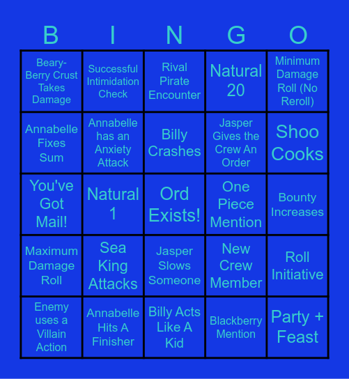 Blackberry Bingo Card