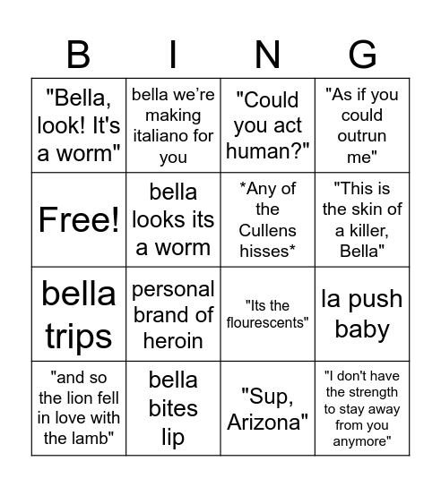 niko’s bingo Card