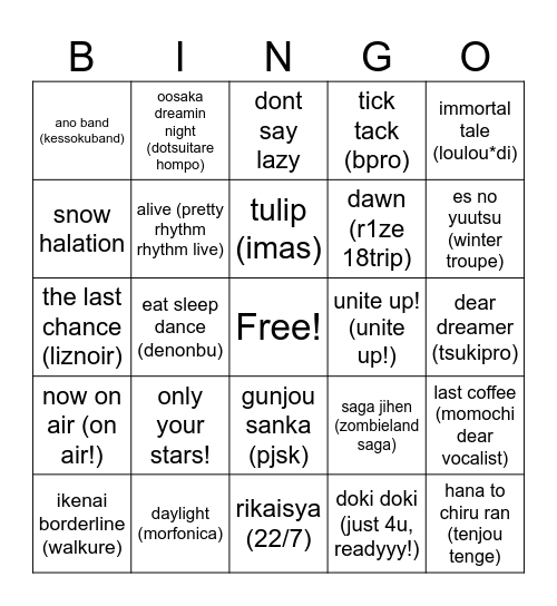 im gayer Bingo Card