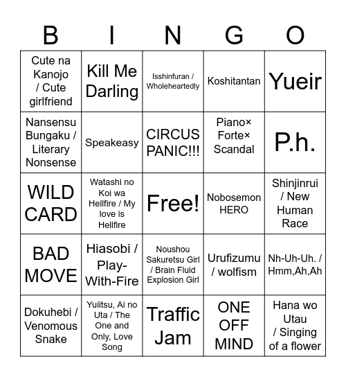 you already know Bingo Card