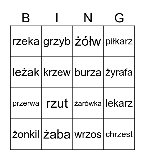 Bingo Card