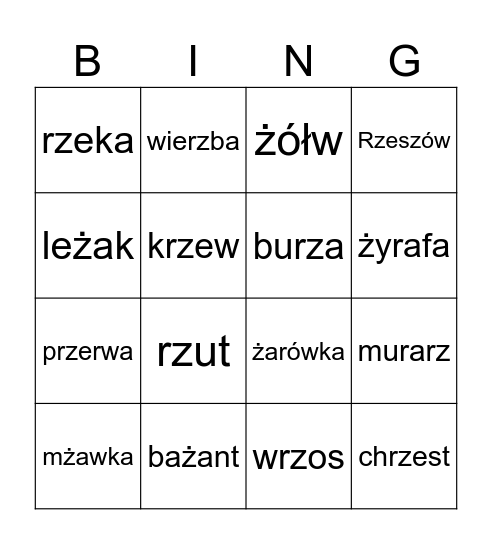 Bingo Card