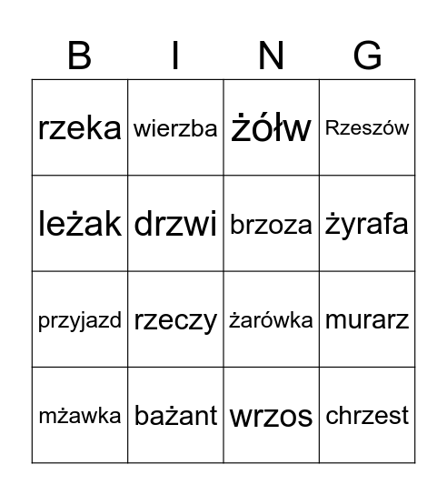 Bingo Card