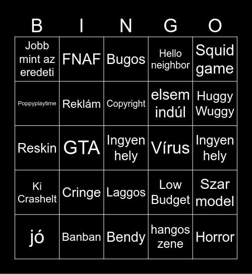 Majom Bingo Card
