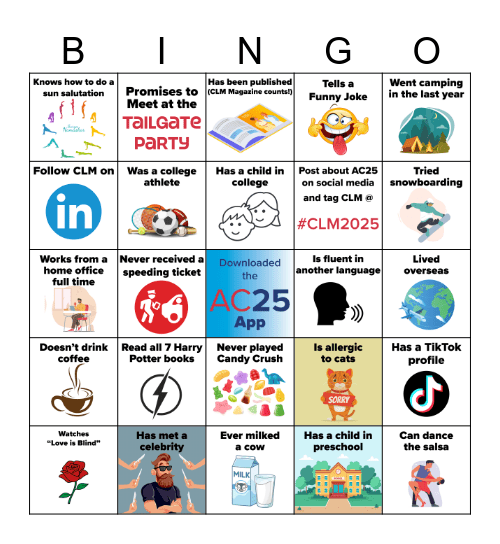 CLM AC25 BINGO Mingle Bingo Card
