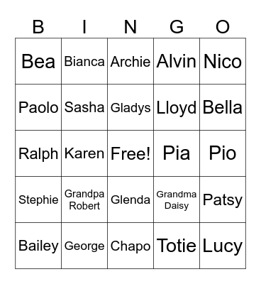 MARTINEZ FAMILY Bingo Card
