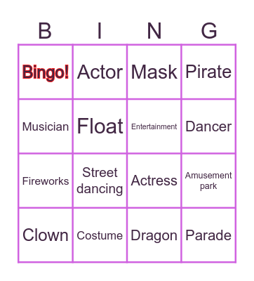 Celebrations Bingo Card