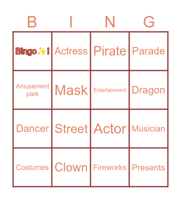 Celebrations Bingo Card