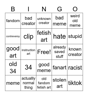 Pinterest bingo Card