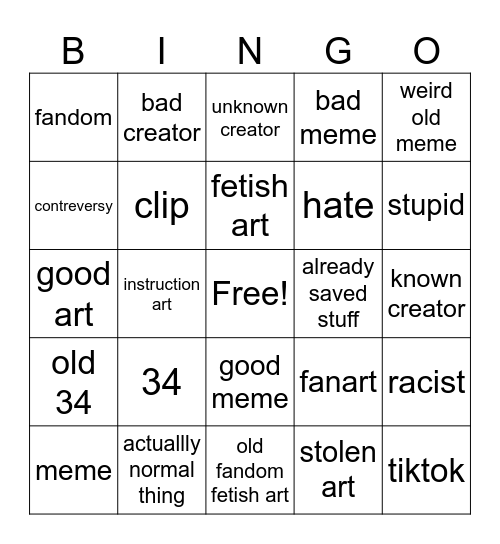 Pinterest bingo Card