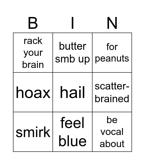 MY GRAMMAR GOAL Bingo Card