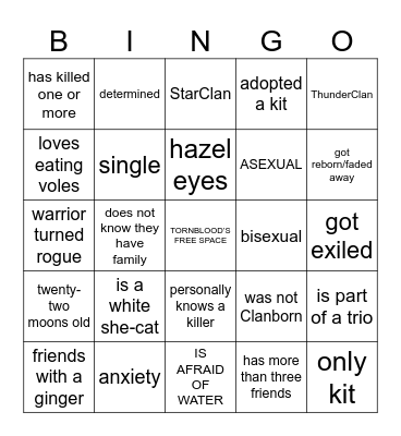 TORNBLOOD BINGO Card