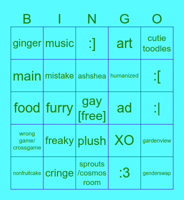 fruitcake bingo Card