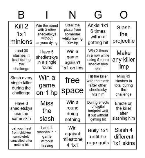 Shart pee sky bingo forkpaln.e Bingo Card