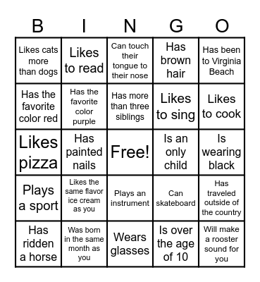 Find Someone Who... Bingo Card