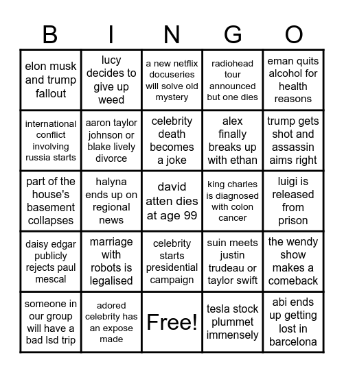 2025 BINGO Card