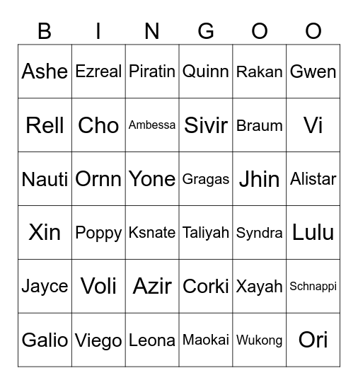 EMEA FINALE Bingo Card