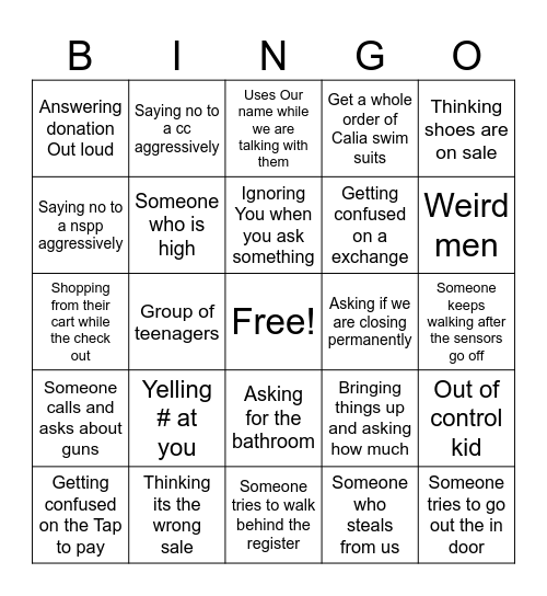 GGG BIngo Card
