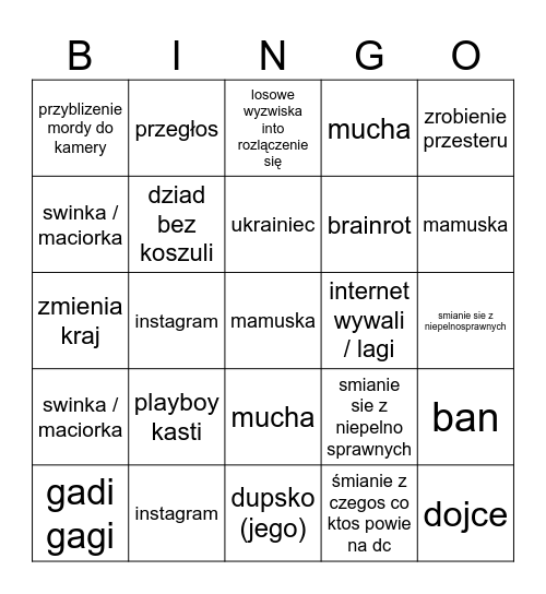 wax bingo Card
