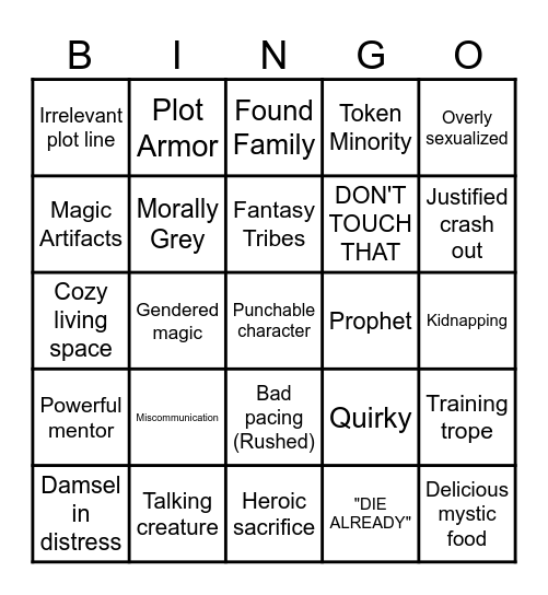 FANTASY MOVIES Bingo Card