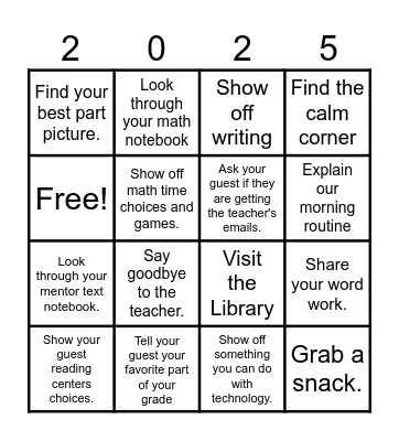 Welcome to Open House Bingo Card