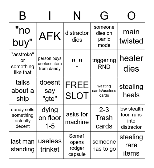 DW PUBLIC SERVER BINGO Card