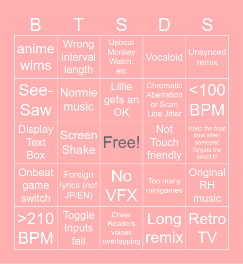 Heaven Studio #level-showcase Bingo Card
