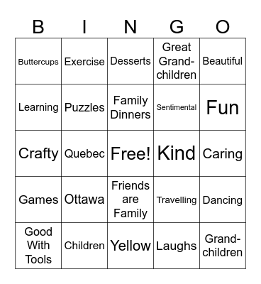 SYLVIA Bingo Card