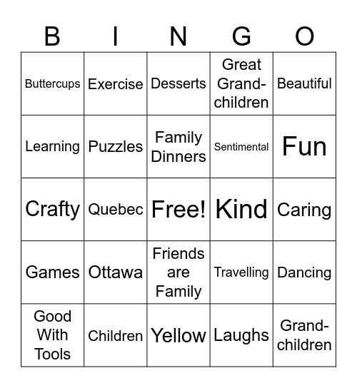 SYLVIA Bingo Card
