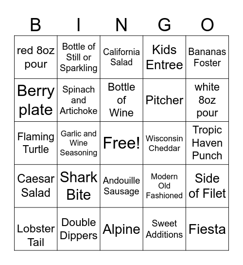 Server Bingo Card