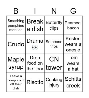 Top chef bingo Card