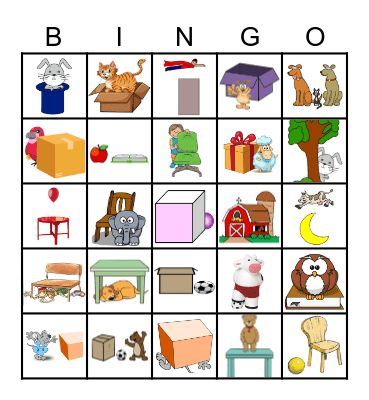 Preposition of Place Bingo Card