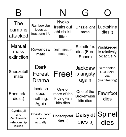GalaxyClan Year 26 Bingo Card
