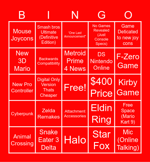 Switch 2 Direct Bingo Card