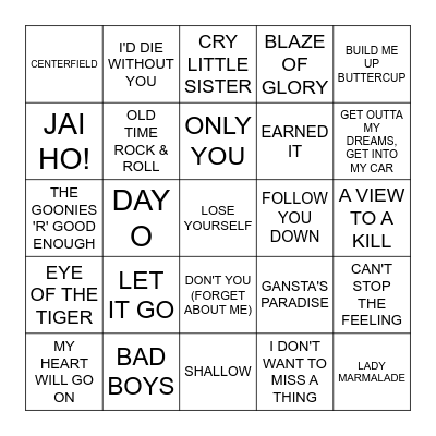COSMOS MOVIES Bingo Card