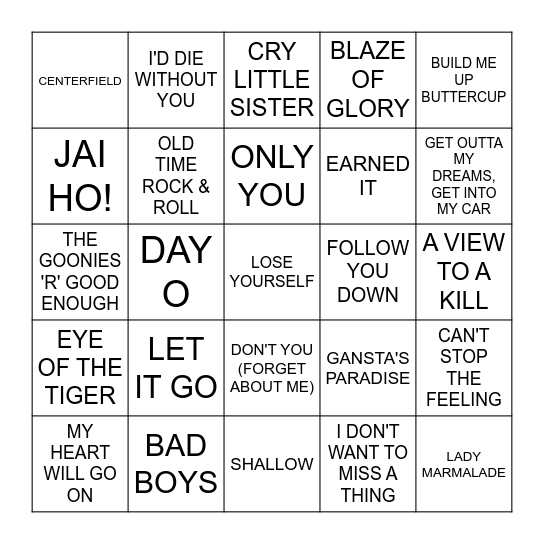 COSMOS MOVIES Bingo Card