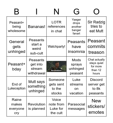 cult leader is away for 2 weeks! Bingo Card