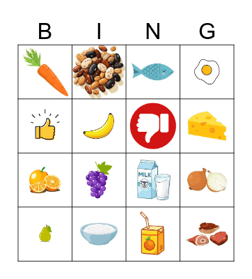 Bingo Food Bingo Card