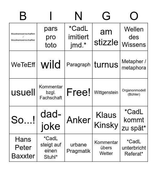 CadL Bingo Card