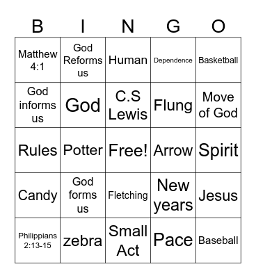 City Students Bingo Card