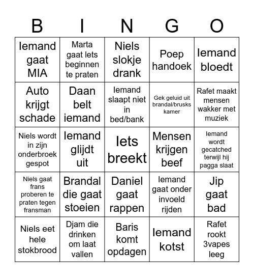 Frankrijk Bingo Card