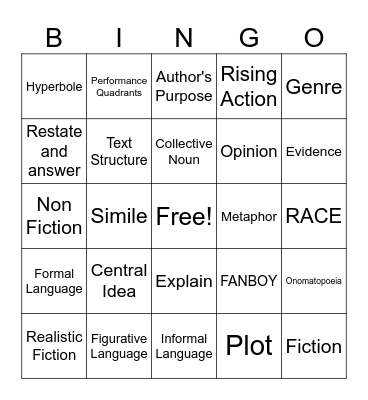 BOOT CAMP BINGO Card