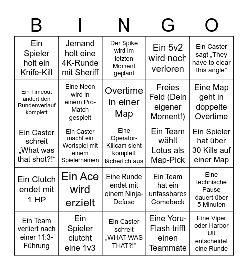 VCT Bingo Card