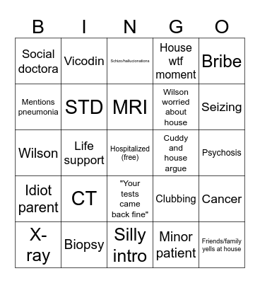 H Bingo Card