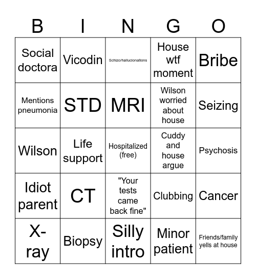 H Bingo Card