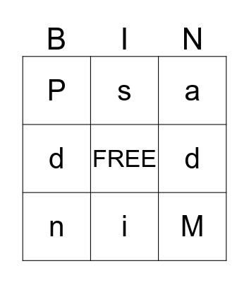 ABC BINGO Card