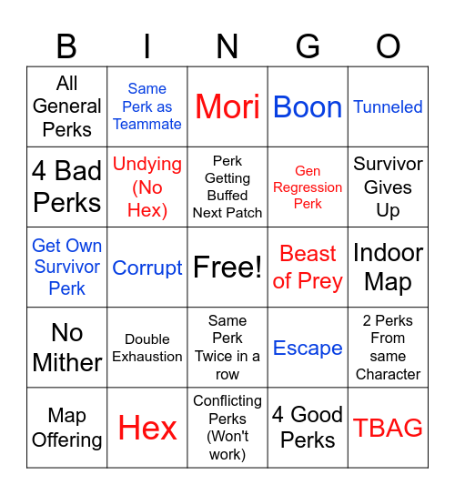 Chaos Shuffle Bingo Card